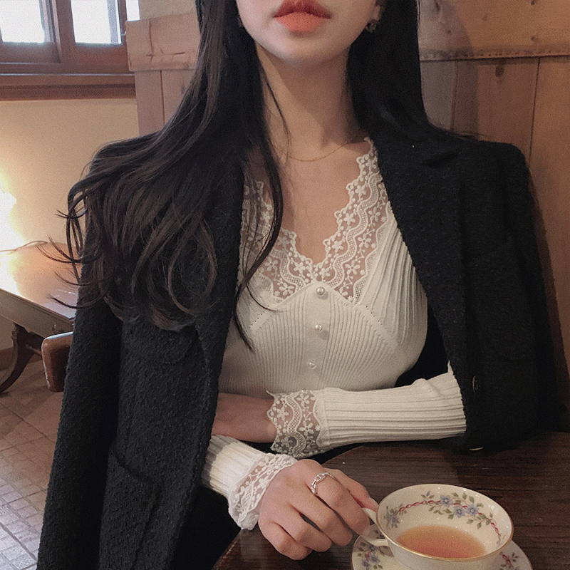second-edition-벨라진주레이스 knit♡韓國女裝上衣