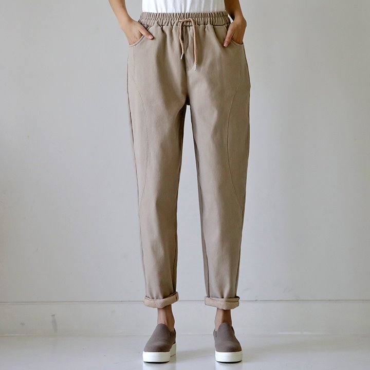 lemite-케론배기 밴딩팬츠(밍크기모안감)♡韓國女裝褲