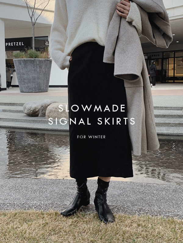 slowand-[베스트재입고] #SLOWMADE. 윈터 시그널 기모롱스커트 - 3 size♡韓國女裝裙