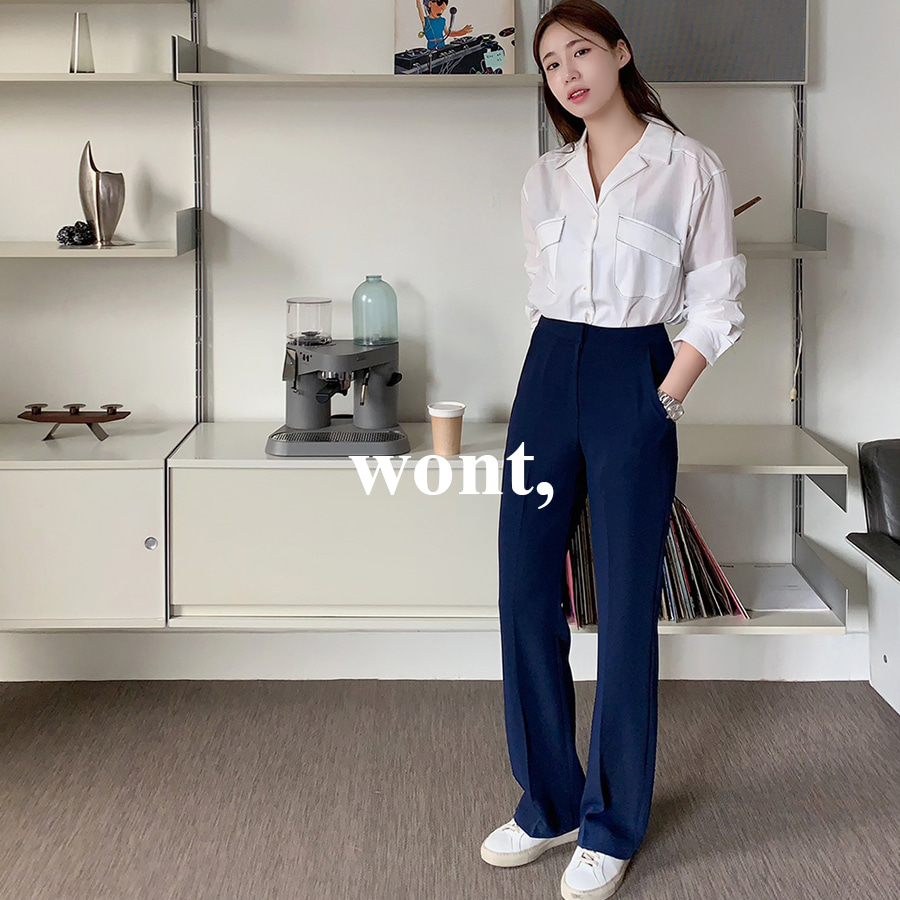 wonlog-[WONT] 시그니쳐 베이직 슬랙스♡韓國女裝褲