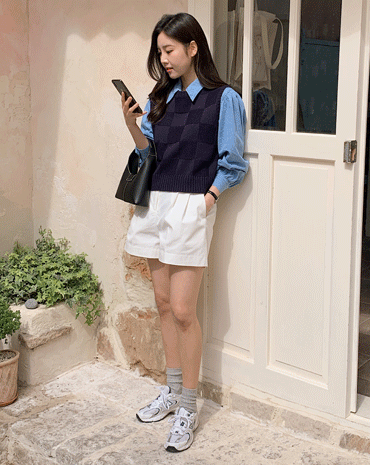 shopperland-보틀 코튼 핀턱 반바지 (3color)♡韓國女裝褲