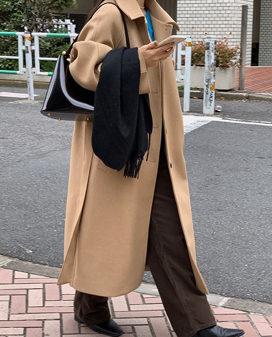 merryaround-하펜 싱글 롱 (coat)(울60%)♡韓國女裝外套