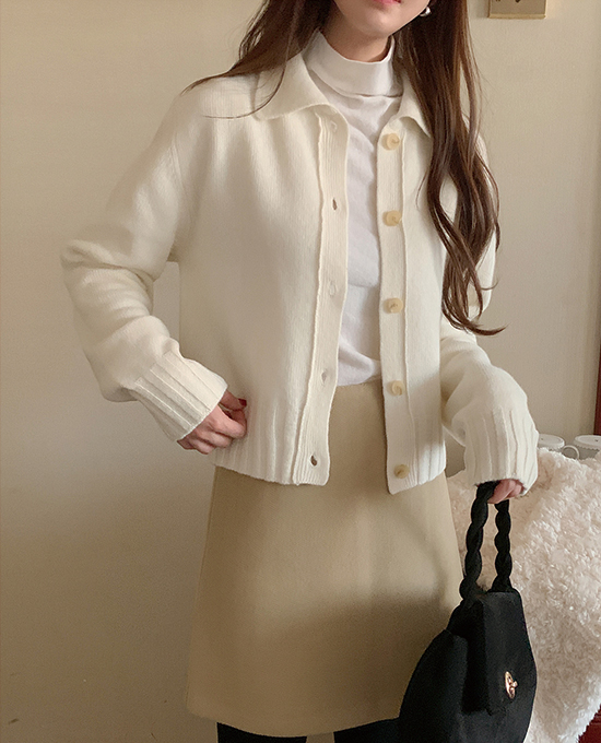 ellpe-[신상5%할인♥] 아놀드 카라 가디건 (울 60% 캐시미어 5%)♡韓國女裝外套